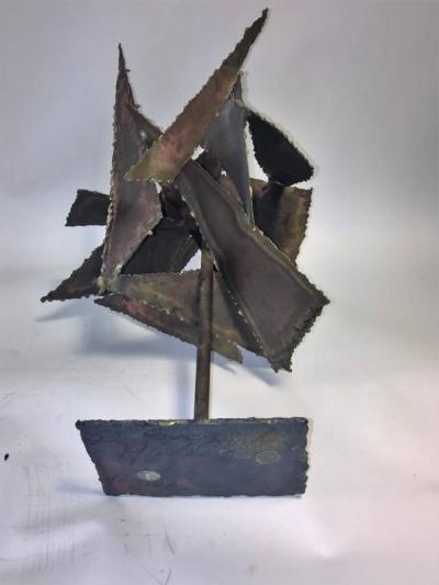 Paul Evans BRUTALIST TORCH CUT WELDED METAL SCULPTURE IN THE MANNER OF PAUL EVANS