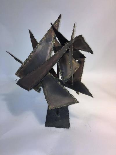 Paul Evans BRUTALIST TORCH CUT WELDED METAL SCULPTURE IN THE MANNER OF PAUL EVANS