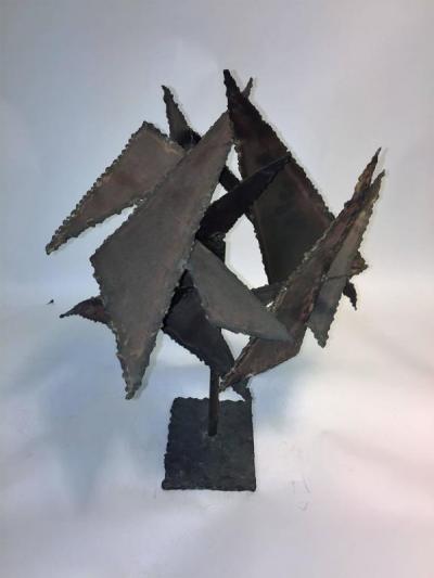 Paul Evans BRUTALIST TORCH CUT WELDED METAL SCULPTURE IN THE MANNER OF PAUL EVANS
