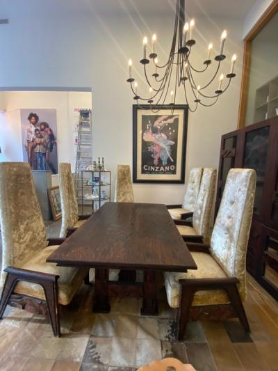 Paul Evans BRUTALIST WOOD DINING TABLE IN THE STYLE OF PAUL EVANS