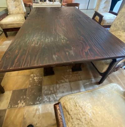 Paul Evans BRUTALIST WOOD DINING TABLE IN THE STYLE OF PAUL EVANS