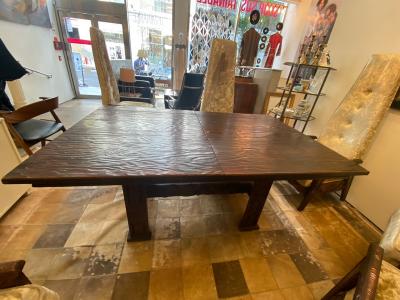 Paul Evans BRUTALIST WOOD DINING TABLE IN THE STYLE OF PAUL EVANS