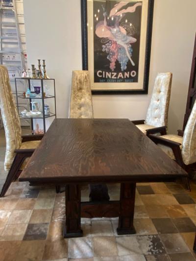 Paul Evans BRUTALIST WOOD DINING TABLE IN THE STYLE OF PAUL EVANS