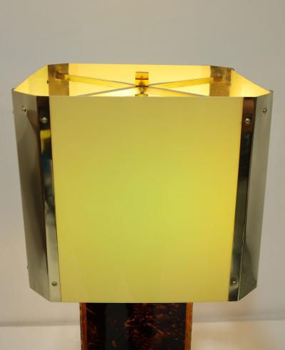 Paul Evans Brazilian Acrylic Resin and Brass Table Lamps