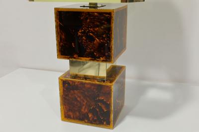 Paul Evans Brazilian Acrylic Resin and Brass Table Lamps