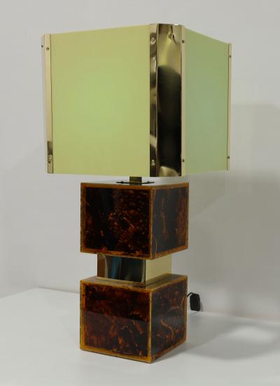 Paul Evans Brazilian Acrylic Resin and Brass Table Lamps