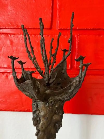 Paul Evans Brutalist Bronze Sculpture by Ralph Tazian