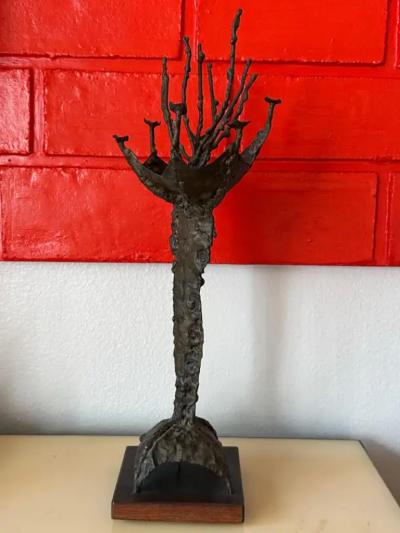 Paul Evans Brutalist Bronze Sculpture by Ralph Tazian