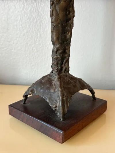 Paul Evans Brutalist Bronze Sculpture by Ralph Tazian
