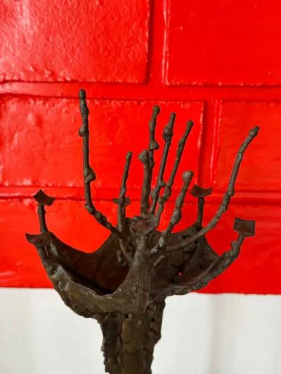 Paul Evans Brutalist Bronze Sculpture by Ralph Tazian