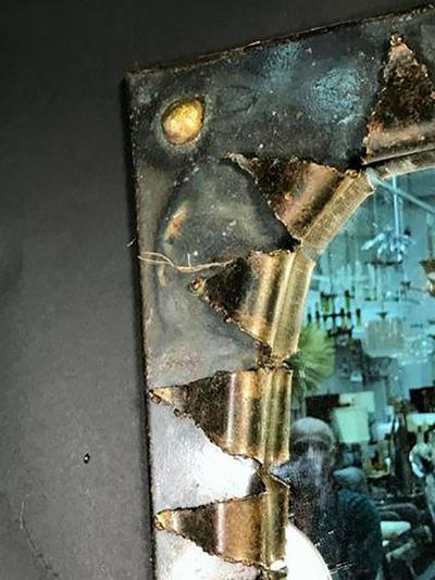 Paul Evans Brutalist Eye Form Mirror in the Manner of Paul Evans