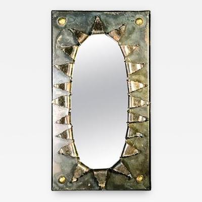 Paul Evans Brutalist Eye Form Mirror in the Manner of Paul Evans