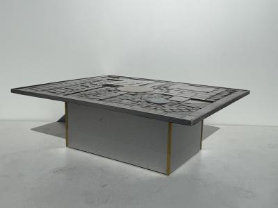 Paul Evans Brutalist Mosaic Aluminum Coffee Table