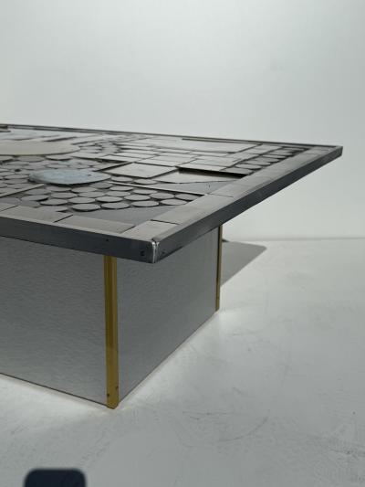 Paul Evans Brutalist Mosaic Aluminum Coffee Table