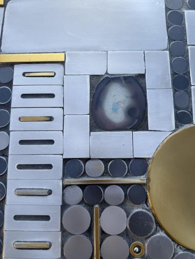 Paul Evans Brutalist Mosaic Aluminum Coffee Table
