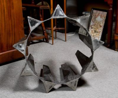 Paul Evans Brutalist Style Steel Coffee Table in the Style of Paul Evans