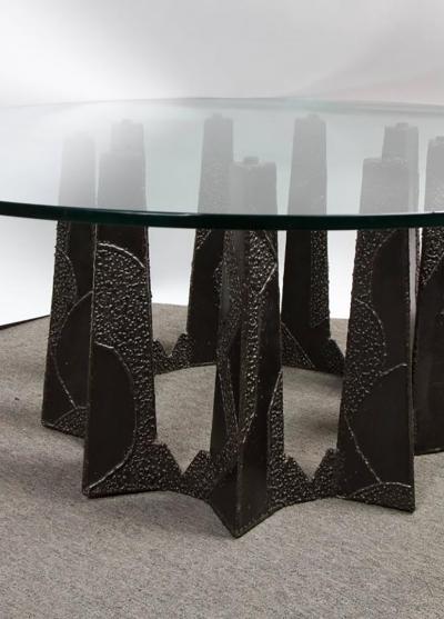 Paul Evans Brutalist Style Steel Coffee Table in the Style of Paul Evans