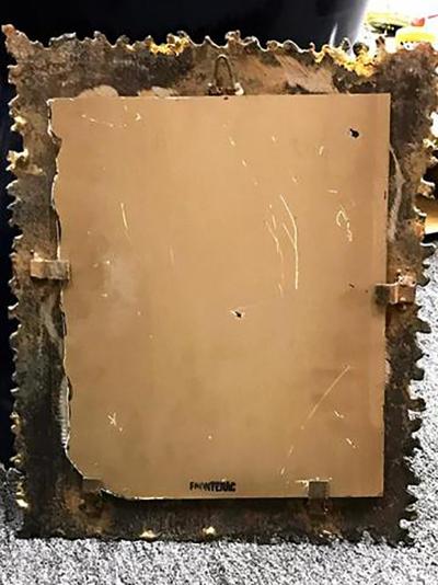 Paul Evans Brutalist Torch Cut Framed Rectangular Mirror in the Manner of Paul Evans