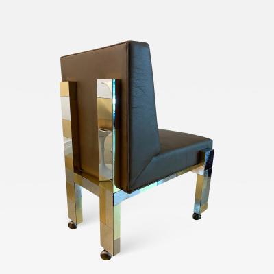 Paul Evans Cityscape Leather Desk Chair with Castors by Paul Evans for Directional