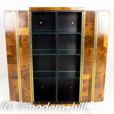 Paul Evans Cityscape Mid Century Burlwood Floating Display Cabinet