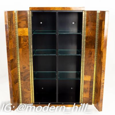 Paul Evans Cityscape Mid Century Burlwood Floating Display Cabinet