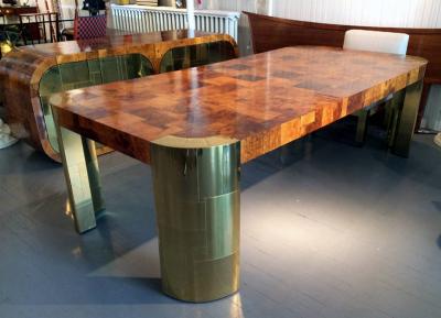 Paul Evans Curvilinear Dining Table with extension Paul Evans for Directional
