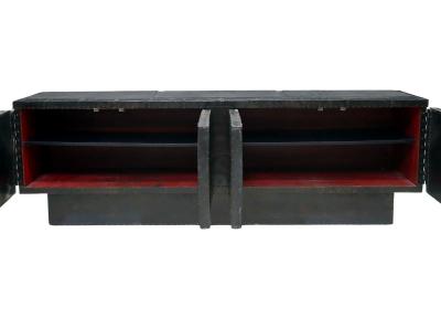 Paul Evans Deep Relief Steel Front Sideboard Cabinet PE 42 by Paul Evans
