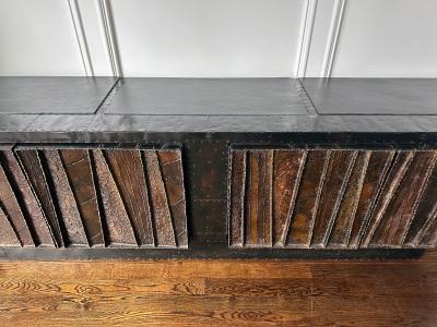 Paul Evans Deep Relief Steel Front Sideboard Cabinet PE 42 by Paul Evans