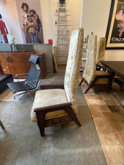 Paul Evans EXCEPTIONAL SUITE OF SIX BRUTALIST DINING CHAIRS IN THE MANNER OF PAUL EVANS