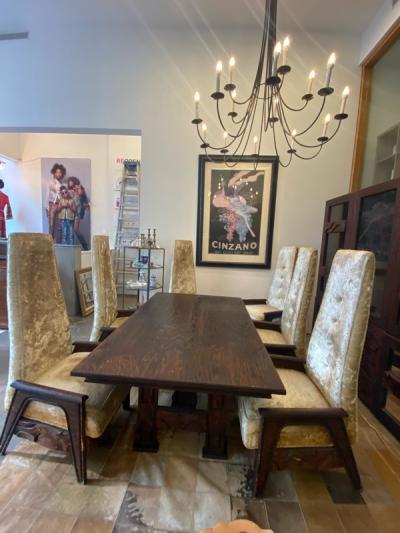 Paul Evans EXCEPTIONAL SUITE OF SIX BRUTALIST DINING CHAIRS IN THE MANNER OF PAUL EVANS