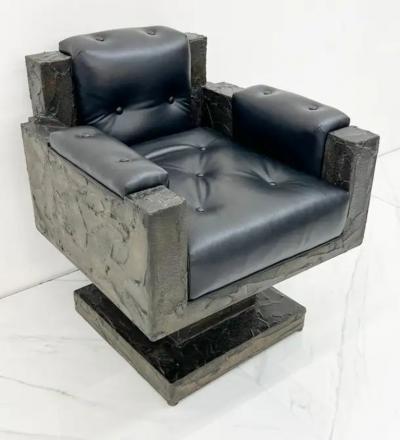 Paul Evans Early Paul Evans Sculpted Bronze Throne Chair Signed and Dated 1969