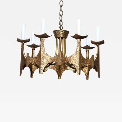 Paul Evans Evans Style Beautiful Unique Brass Chandelier