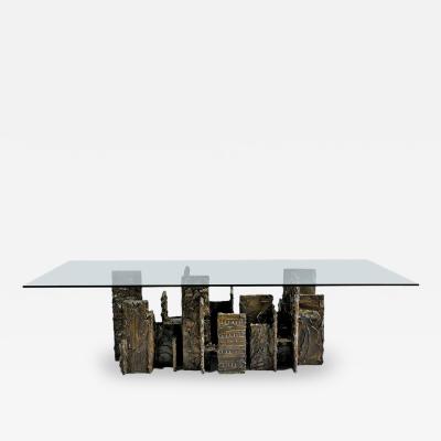 Paul Evans Exceptional Sculpted Bronze Dining Table by Paul Evans