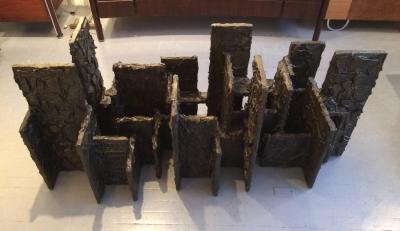 Paul Evans Exceptional Sculpted Bronze Dining Table by Paul Evans