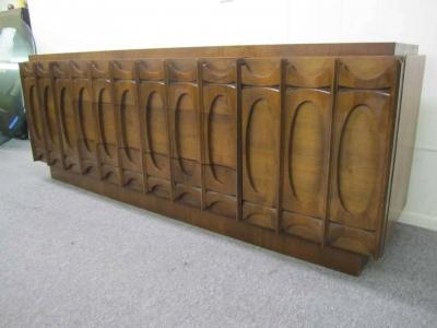 Paul Evans Fantastic Paul Evans Style Brutalist Walnut Credenza Mid Century Modern