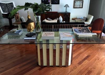 Paul Evans Glass Top Cityscape Dining Table Paul Evans