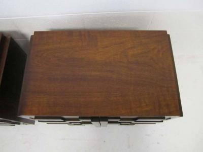 Paul Evans Gorgeous Pair of Paul Evans Inspired Brutalist Mosaic Nightstands from Lane