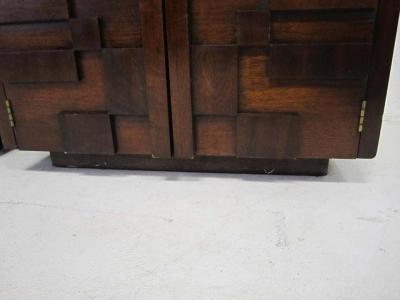 Paul Evans Gorgeous Pair of Paul Evans Inspired Brutalist Mosaic Nightstands from Lane