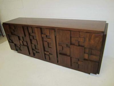 Paul Evans Gorgeous Pair of Paul Evans Inspired Brutalist Mosaic Nightstands from Lane