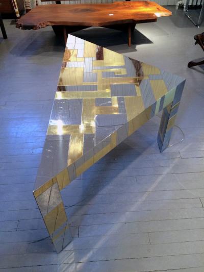 Paul Evans Illuminated Cityscape Corner Table by Paul Evan