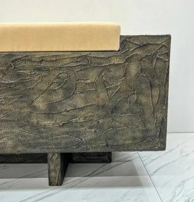 Paul Evans Important Paul Evans Studio Sculpted Bronze and Resin Sofa Signed 1971
