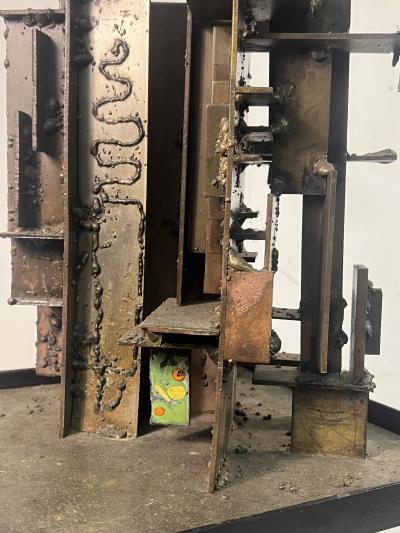 Paul Evans MID CENTURY BRUTALIST SCULPTURE ON STAND IN THE MANNER OF PAUL EVANS
