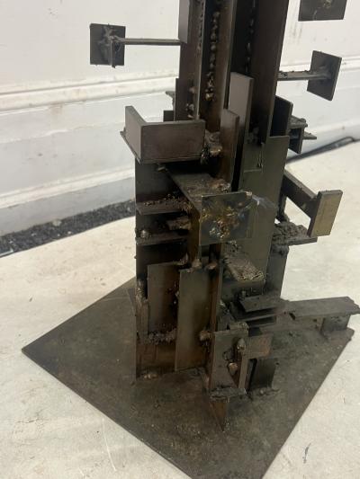 Paul Evans MID CENTURY BRUTALIST SCULPTURE ON STAND IN THE MANNER OF PAUL EVANS