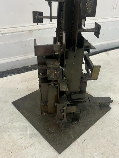 Paul Evans MID CENTURY BRUTALIST SCULPTURE ON STAND IN THE MANNER OF PAUL EVANS