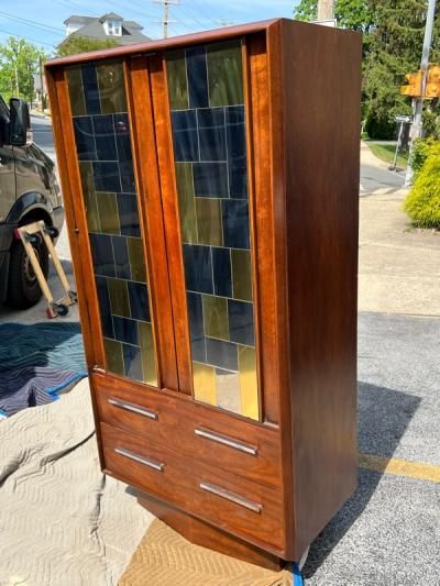 Paul Evans MODERNIST CHROME BRASS CITYSCAPE ARMOIRE IN THE MANNER OF PAUL EVANS