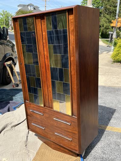 Paul Evans MODERNIST CHROME BRASS CITYSCAPE ARMOIRE IN THE MANNER OF PAUL EVANS