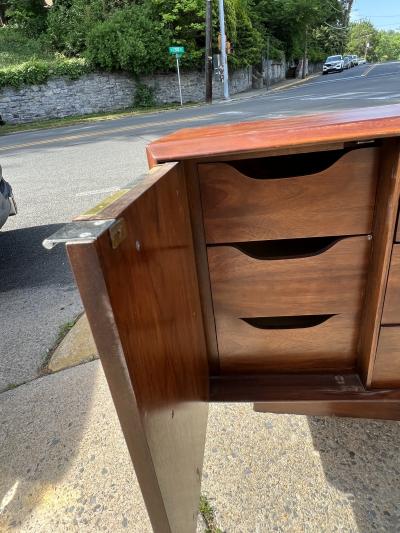 Paul Evans MODERNIST WOOD AND TWO TONE CITYSCAPE DRESSER IN THE MANNER OF PAUL EVANS