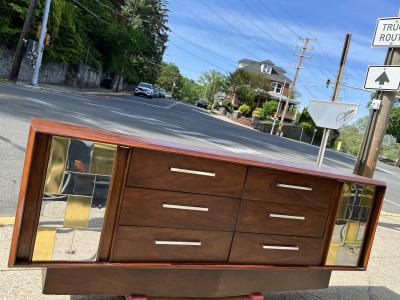 Paul Evans MODERNIST WOOD AND TWO TONE CITYSCAPE DRESSER IN THE MANNER OF PAUL EVANS