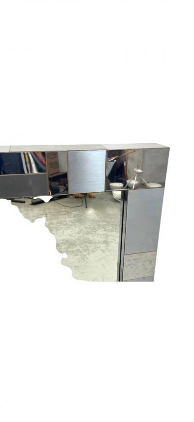 Paul Evans MONUMENTAL SATIN POLISHED CHROME CITYSCAPE MIRROR BY PAUL EVANS