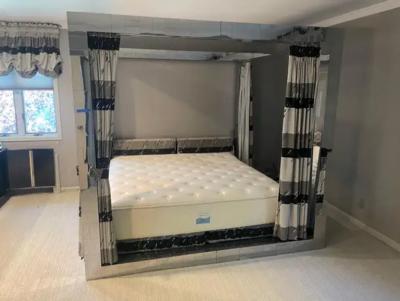 Paul Evans Magnificent Paul Evans Chrome Cityscape Kingsize Bed Mid CCentury Modern